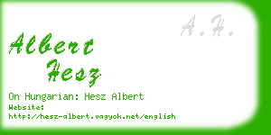 albert hesz business card